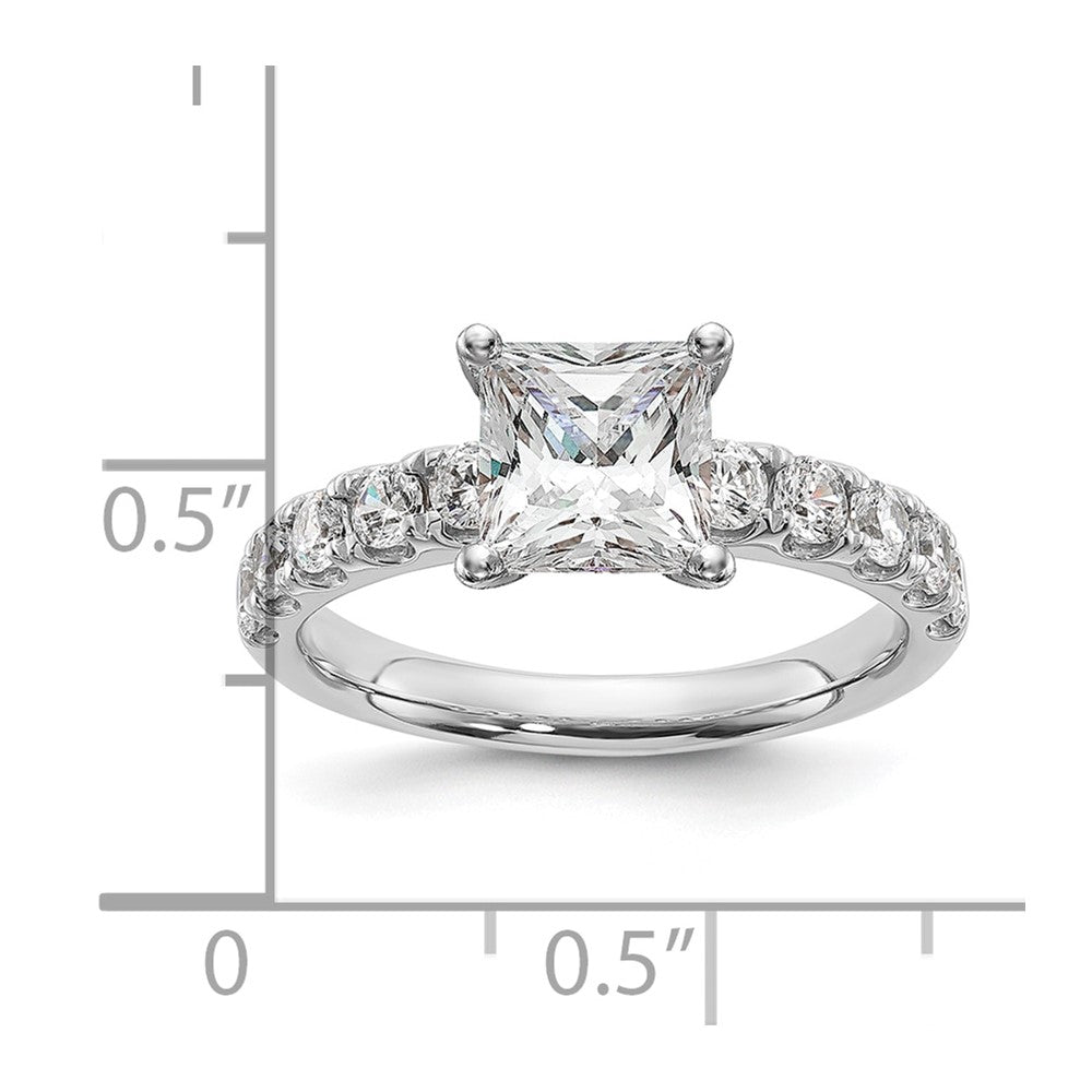 14K White Gold Certified 2 3/4 carat Lab Grown Diamond VS+ F+ Princess Complete Engagement Ring