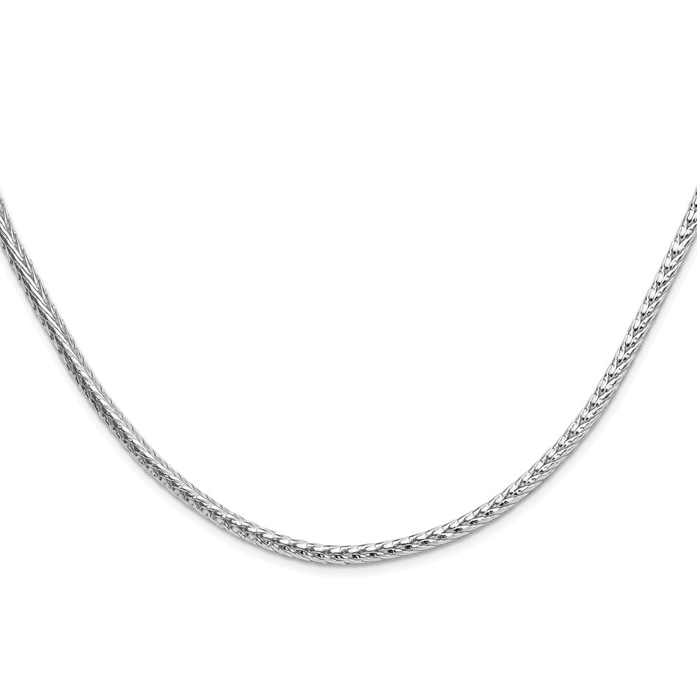 Sterling Silver Rhodium-plated 3.8mm Diamond-cut Round Franco 22 Inch Chain