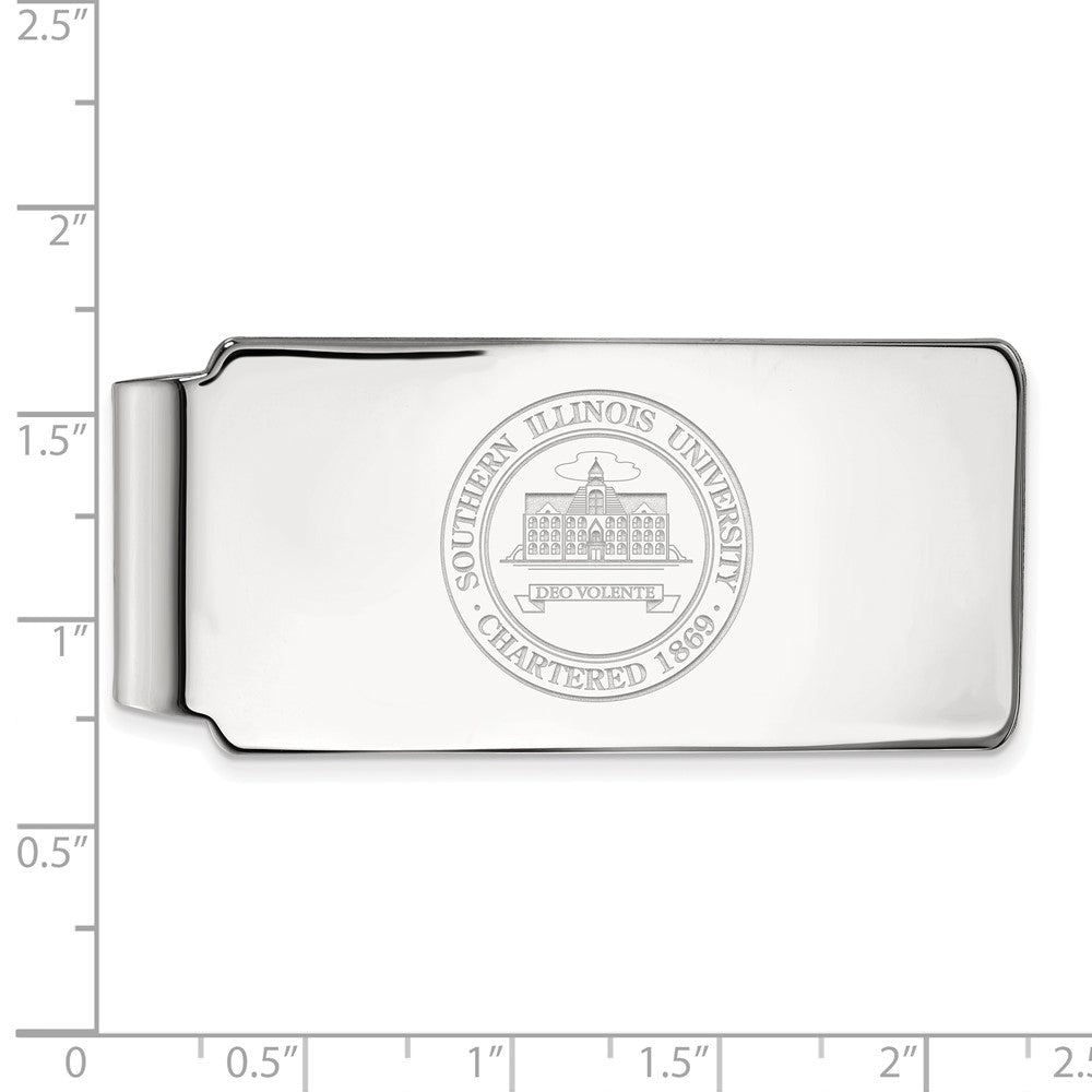 10K White Gold LogoArt Southern Illinois University Crest Money Clip