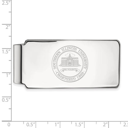 10K White Gold LogoArt Southern Illinois University Crest Money Clip