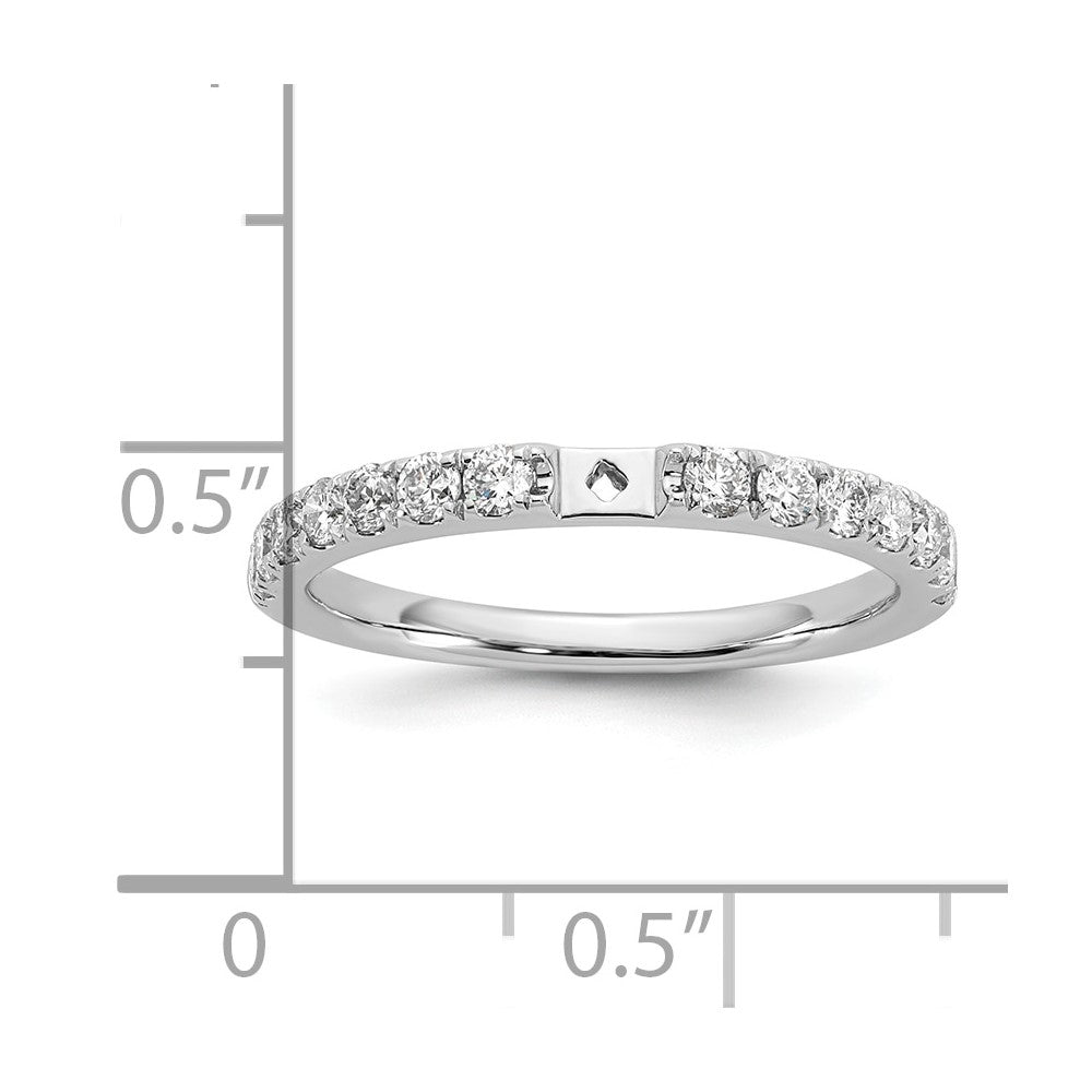 14K White Gold Peg Set 1/2 carat Diamond Semi-mount Engagement Ring