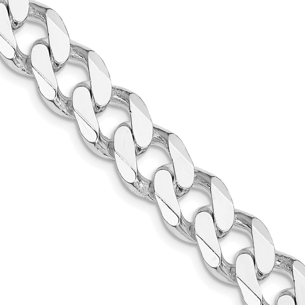 Sterling Silver Rhodium-plated 11mm Curb 20 Inch Chain