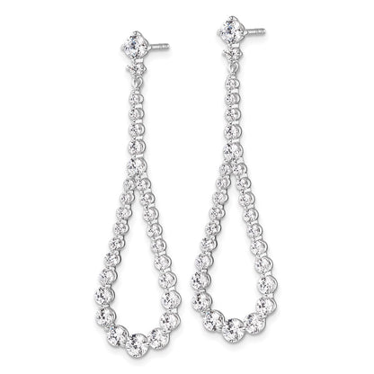 14K White Gold 3 carat Lab Grown Diamond VS/SI+ G+ Complete Fashion Teardrop Earrings