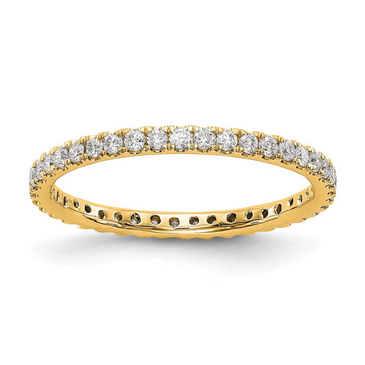True Origin 14K Yellow Gold 1/2 carat Lab Grown Diamond VS+ F+ Size 7 Complete Eternity Wedding Band Ring