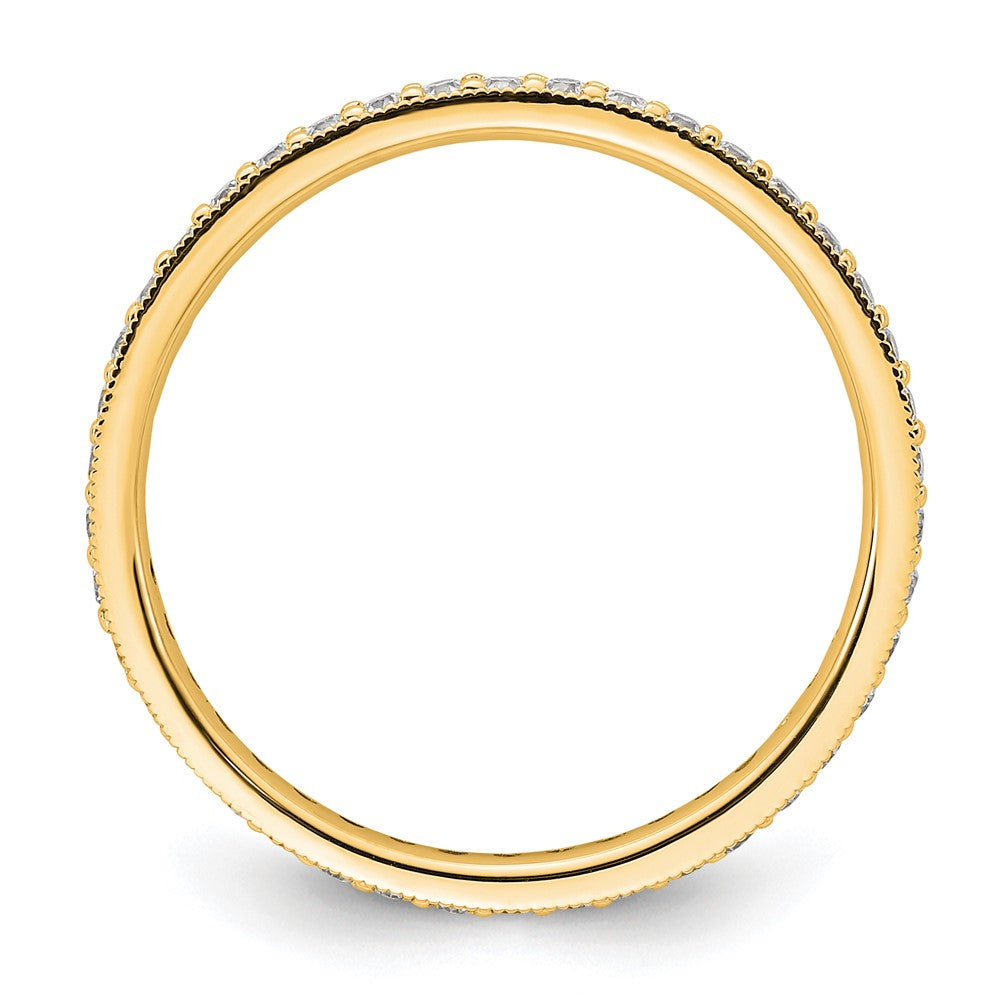 14K Yellow Gold Polished Size 9 Vintage 1/2 carat Diamond Complete Eternity Wedding Band Ring