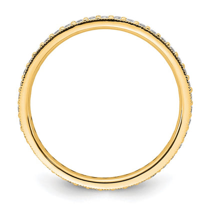 14K Yellow Gold Polished Size 9 Vintage 1/2 carat Diamond Complete Eternity Wedding Band Ring