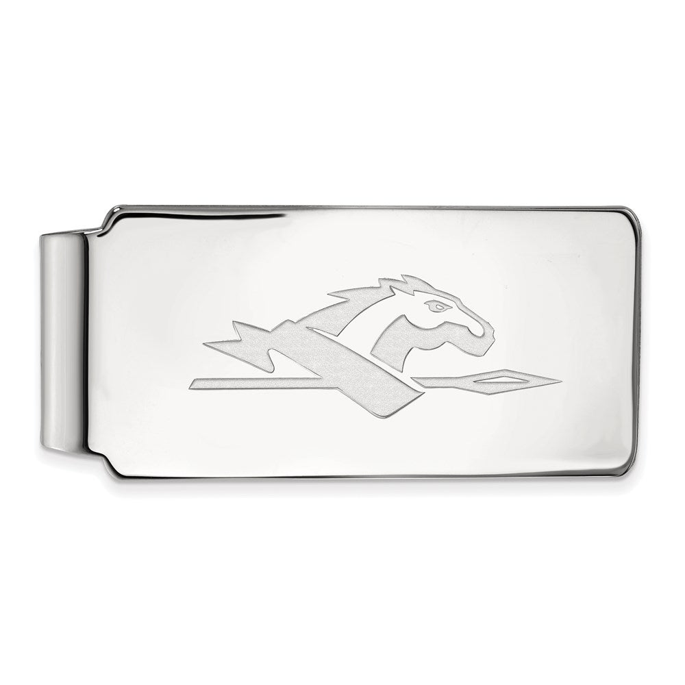 10K White Gold LogoArt Longwood University Horse Money Clip
