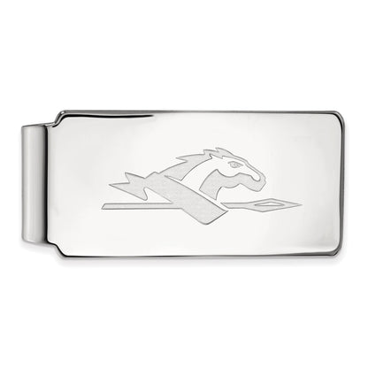 10K White Gold LogoArt Longwood University Horse Money Clip