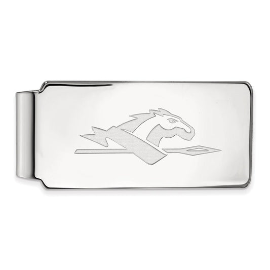 10K White Gold LogoArt Longwood University Horse Money Clip