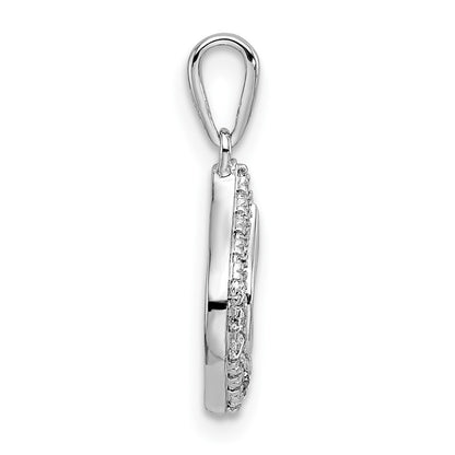 14K White Gold 1/4 carat Diamond Vintage Pendant