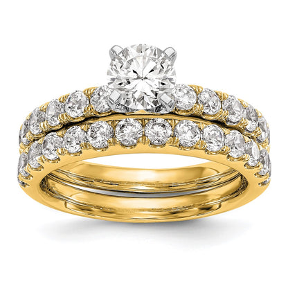 True Origin 14K Yellow Gold 5/8 carat Lab Grown Diamond VS+ F+ Semi-Mount Peg Set Engagement Ring