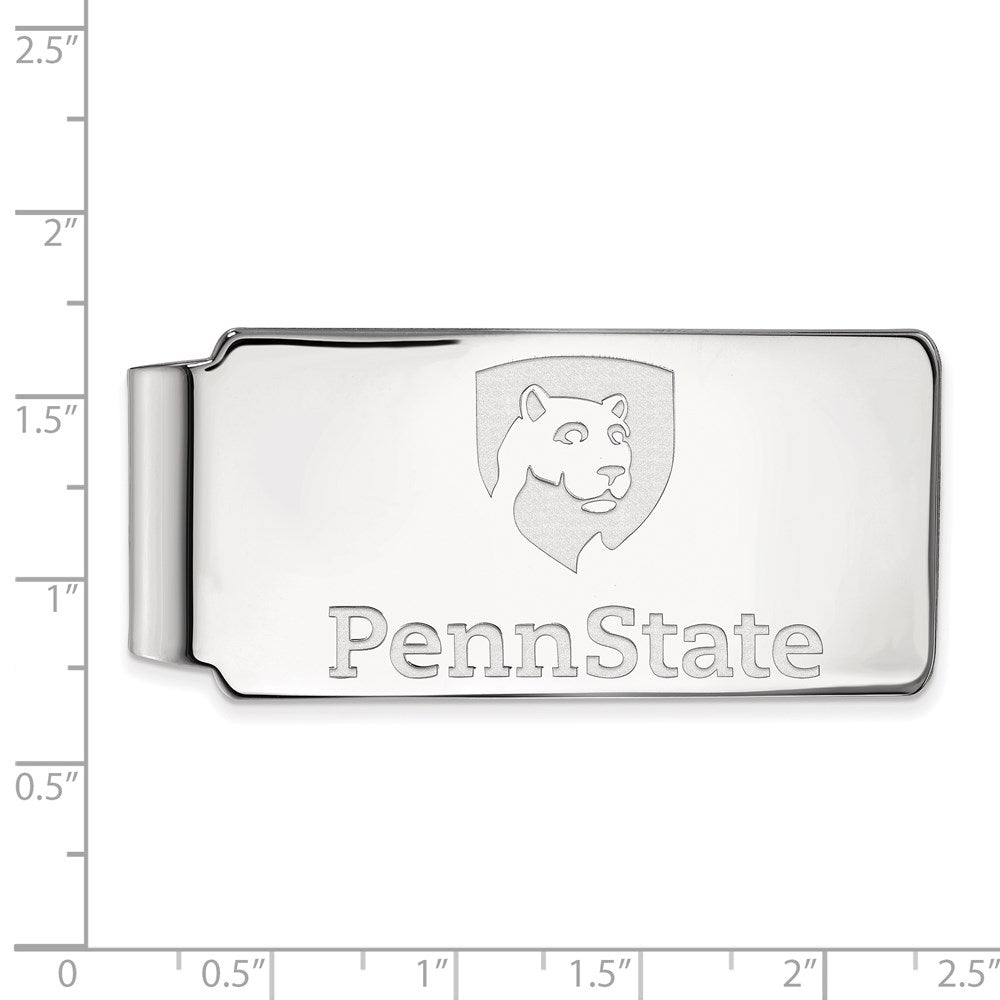 10K White Gold LogoArt Penn State University Money Clip
