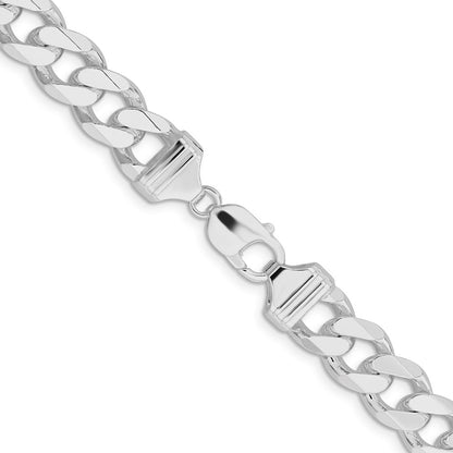 Sterling Silver Rhodium-plated 13mm Curb 20 Inch Chain