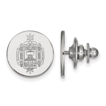 14K White Gold LogoArt US Naval Academy Crest Lapel Pin