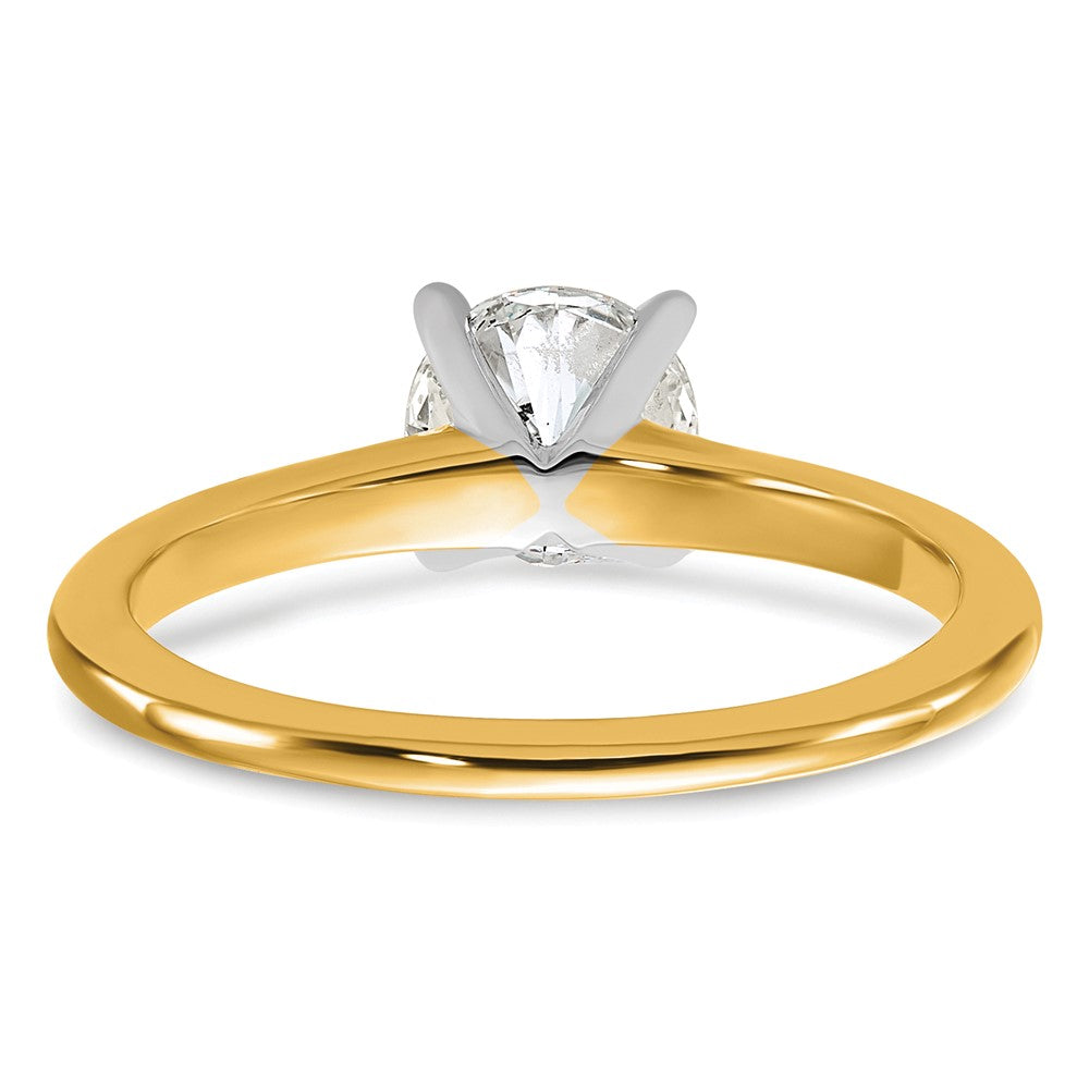 14K Two-Tone Gold 1 carat Lab Grown Diamond VS+ F+ Round Complete Solitaire Engagement Ring