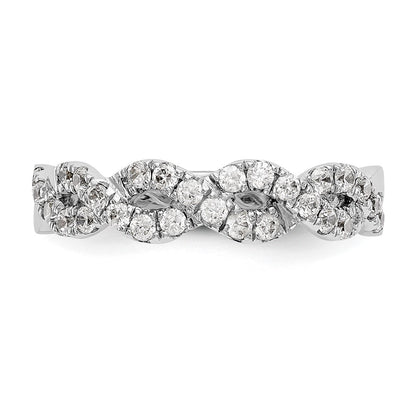 True Origin 14K White Gold 1/2 carat Lab Grown Diamond VS+ F+ Intertwined Complete Wedding Band Ring