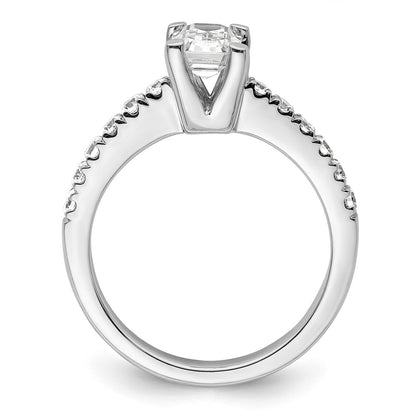 True Origin 14K White Gold 3/8 carat Lab Grown Diamond VS+ F+ Semi-Mount Emerald Engagement Ring