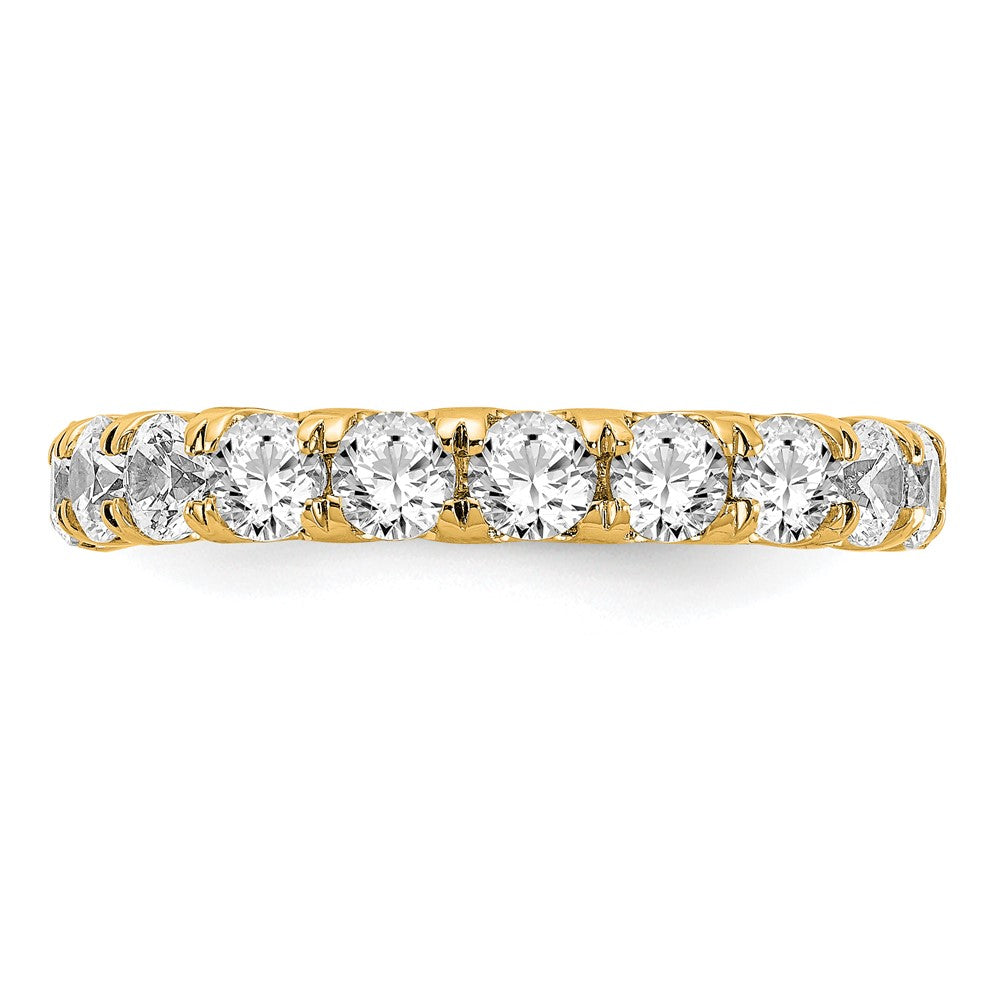 True Origin 14K Yellow Gold 3 carat Lab Grown Diamond VS+ F+ Size 4 Complete Eternity Wedding Band Ring