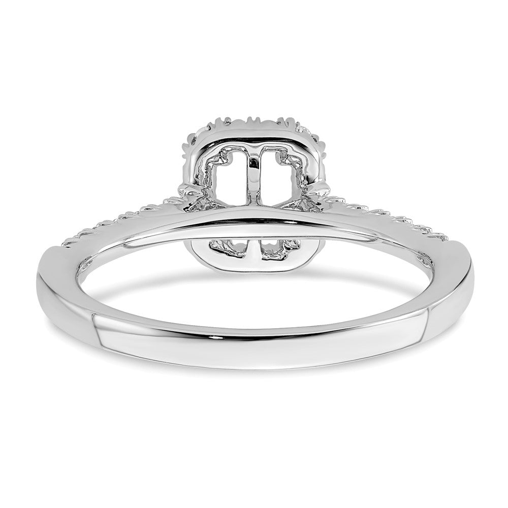 True Origin 14K White Gold 1/4 carat Lab Grown Diamond VS+ F+ Semi-Mount Emerald Halo Engagement Ring