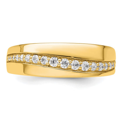 True Origin 14K Yellow Gold Men's 3/8 carat Lab Grown Diamond VS+ F+ Complete Wedding Band Ring