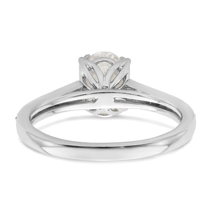 14K White Gold (Holds 1 carat (8.00x6.1mm) Oval Center) 1/5 carat Diamond Semi-Mount Engagement Ring