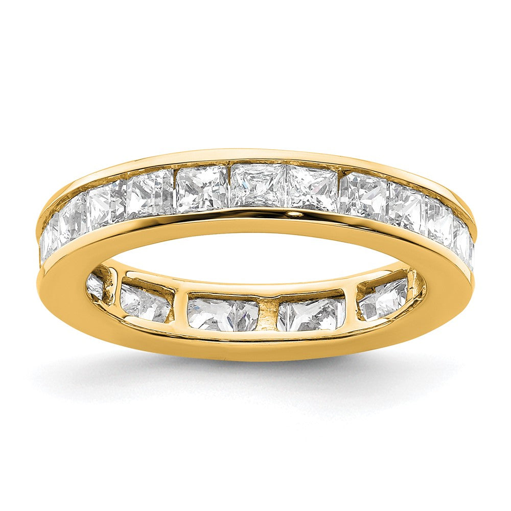 14K Yellow Gold Polished Size 5 Channel-set 2 carat Princess Diamond Complete Eternity Wedding Band Ring