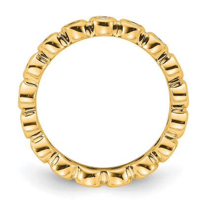 14K Yellow Gold Polished Size 4.5 Bezel-set 1/2 carat Diamond Complete Eternity Wedding Band Ring