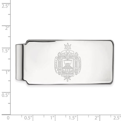 10K White Gold LogoArt US Naval Academy Crest Money Clip