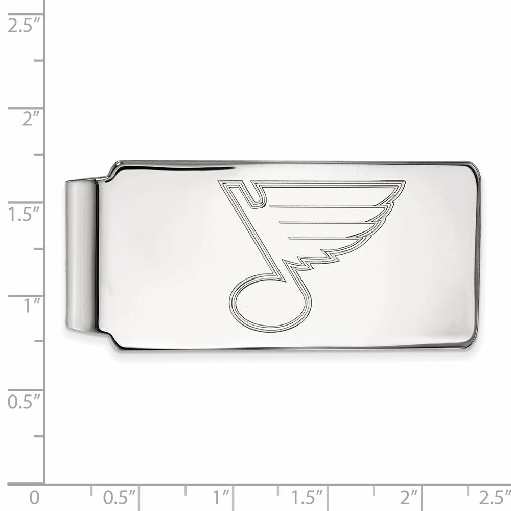 10K White Gold NHL LogoArt St. Louis Blues Money Clip