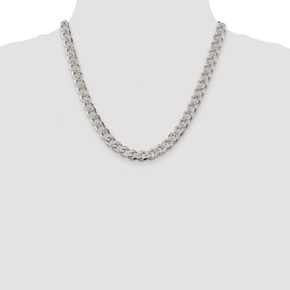 Sterling Silver Rhodium-plated 9.3mm Pav‚ Curb 20 Inch Chain