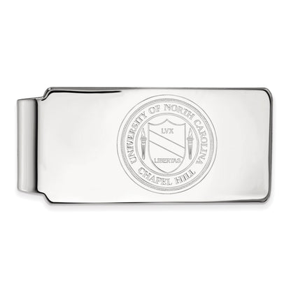 10K White Gold LogoArt University of North Carolina Crest Money Clip