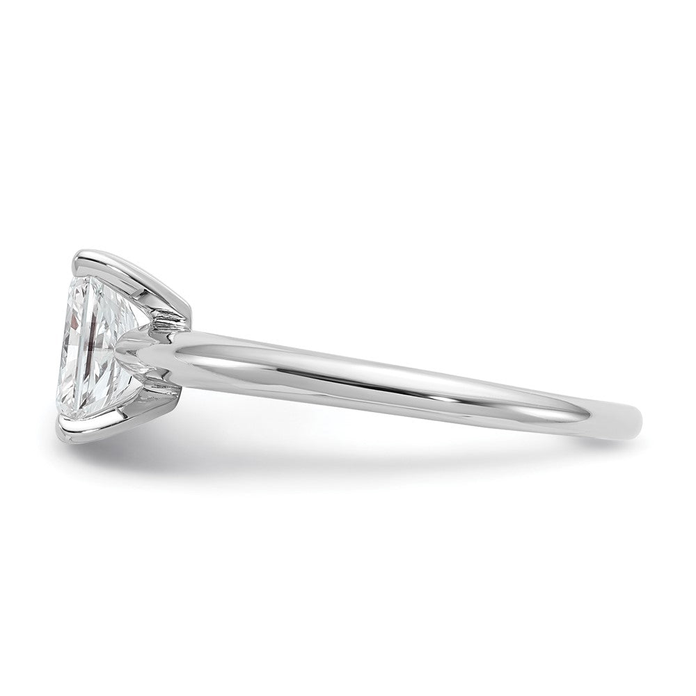 14K White Gold 1 carat Certified Lab Grown Diamond VS+ F+ Radiant Solitaire Complete Engagement Ring