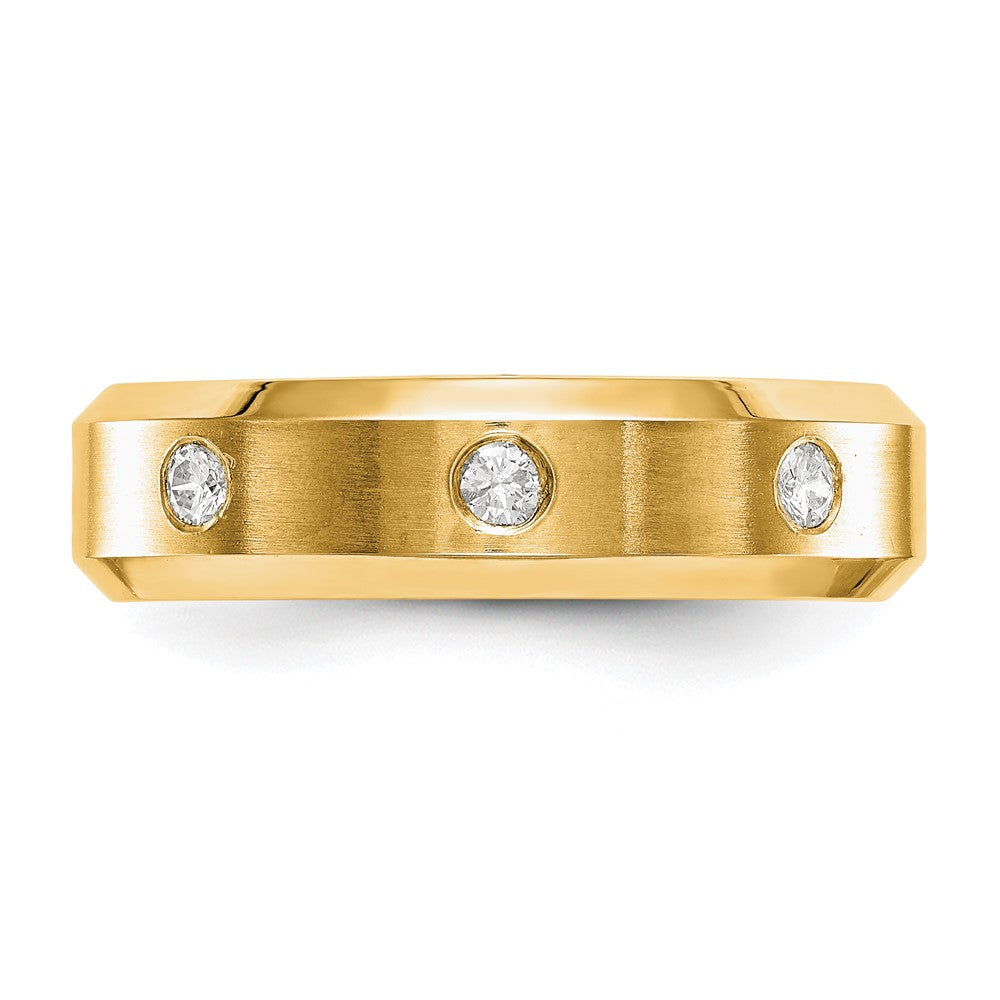 True Origin 14K Yellow Gold Men's 1/6 carat Lab Grown Diamond VS+ F+ Complete Wedding Band Ring