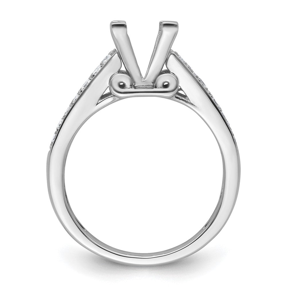 14K White Gold 1/2 carat Lab Grown Diamond VS/SI+ G+ 1 1/4 carat Princess Center Semi Mount Engagement Ring