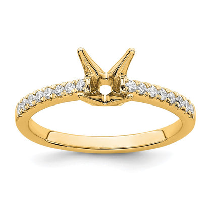 True Origin 14K Yellow Gold 1/6 carat Lab Grown Diamond VS+ F+ Semi-Mount Princess Engagement Ring