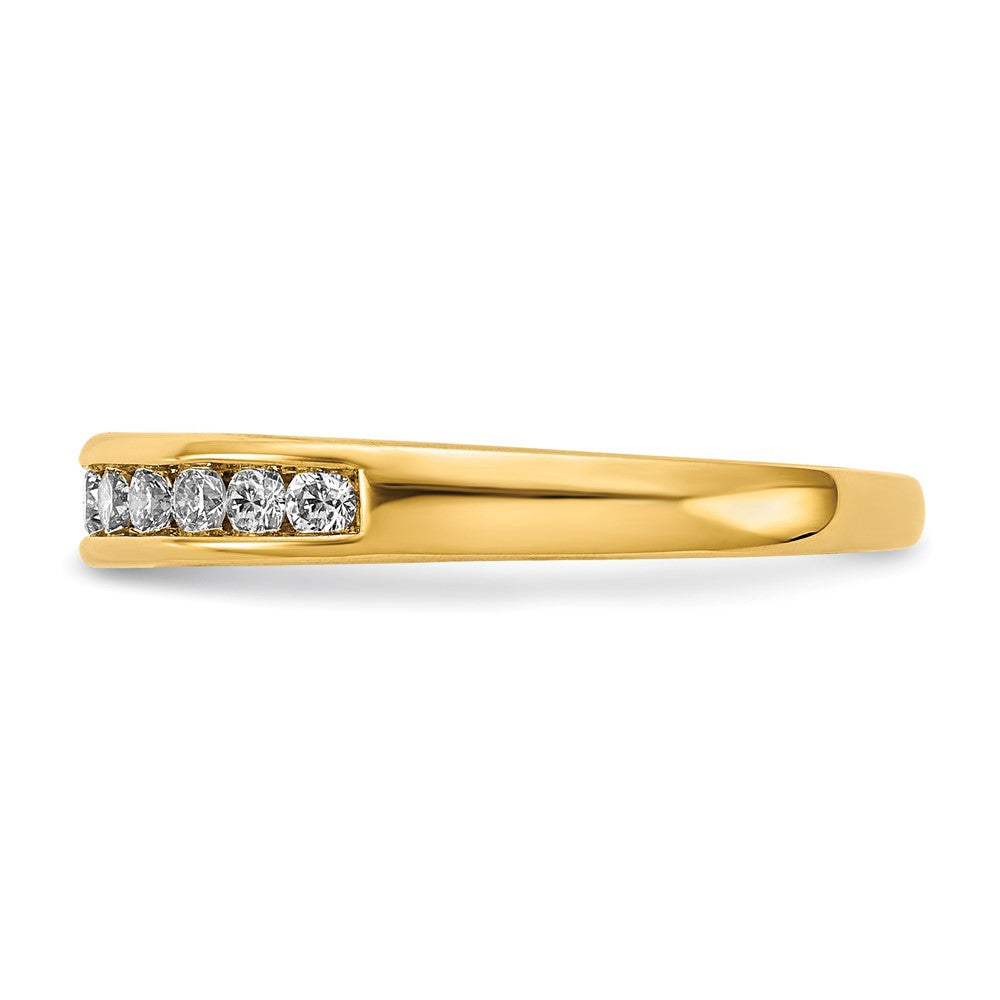 14K Yellow Gold 1/3 carat Lab Grown Diamond VS+ F+ Complete Channel Set Wedding Band Ring