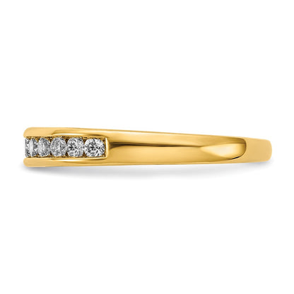 14K Yellow Gold 1/3 carat Lab Grown Diamond VS+ F+ Complete Channel Set Wedding Band Ring