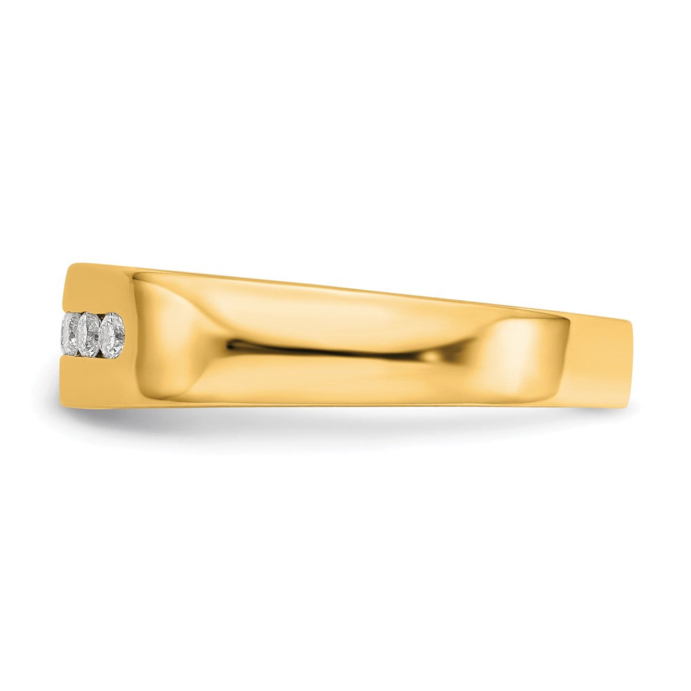 True Origin 14K Yellow Gold Men's 1/3 carat Lab Grown Diamond VS+ F+ Complete Channel Wedding Band Ring
