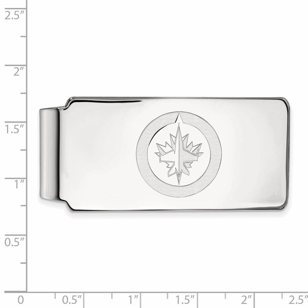 10K White Gold NHL LogoArt Winnipeg Jets Money Clip