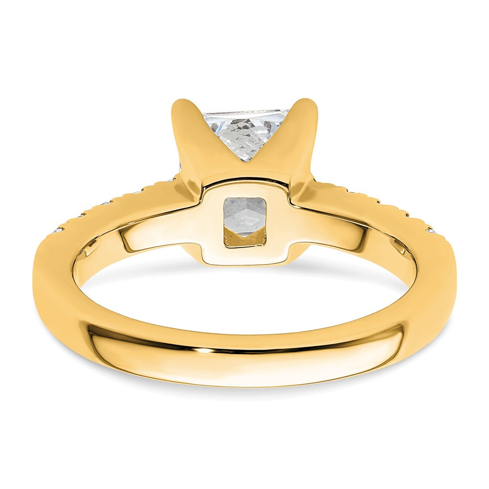 True Origin 14K Yellow Gold 3/8 carat Lab Grown Diamond VS+ F+ Semi-Mount Princess Engagement Ring