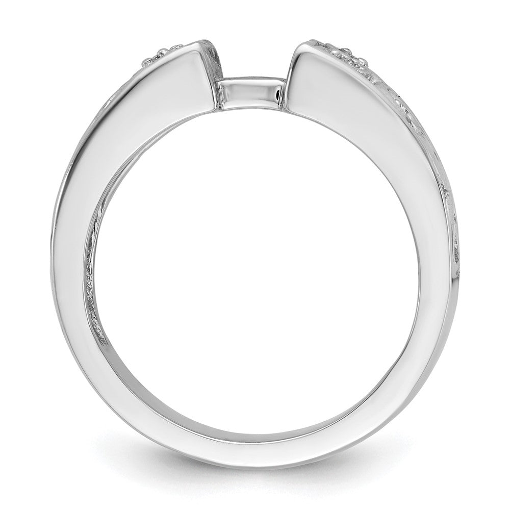 14K White Gold Leaf Design Peg Set 1/20 carat Diamond Semi-mount Engagement Ring