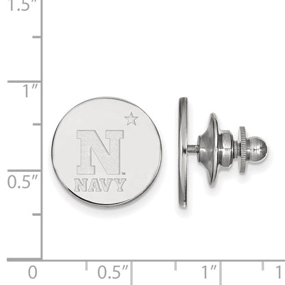 14K White Gold LogoArt US Naval Academy Lapel Pin