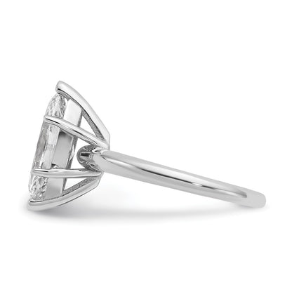 14K White Gold 2 1/2 carat Lab Grown Diamond VS+ F+ Marquise Solitaire Complete Engagement Ring