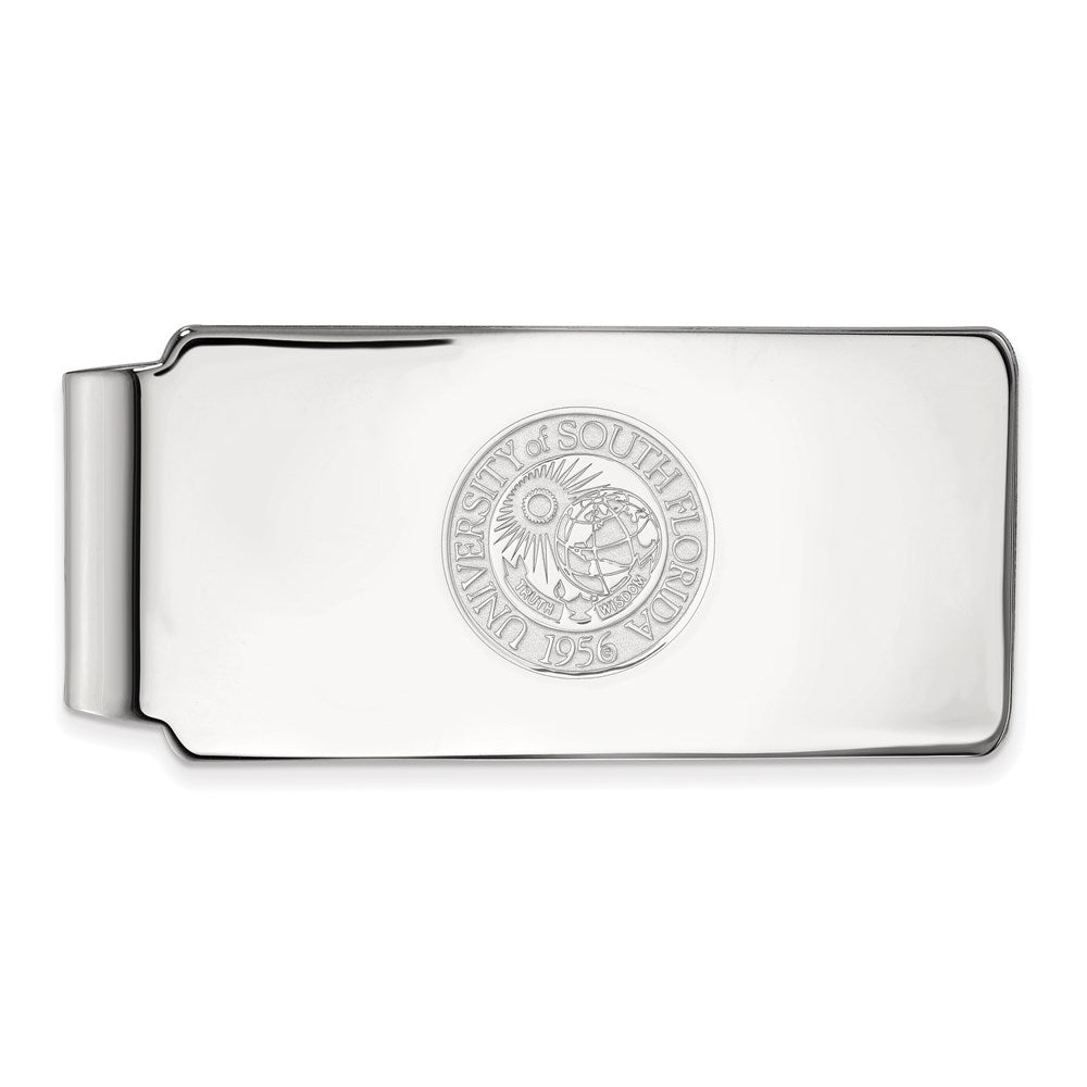 10K White Gold LogoArt University of South Florida Crest Money Clip