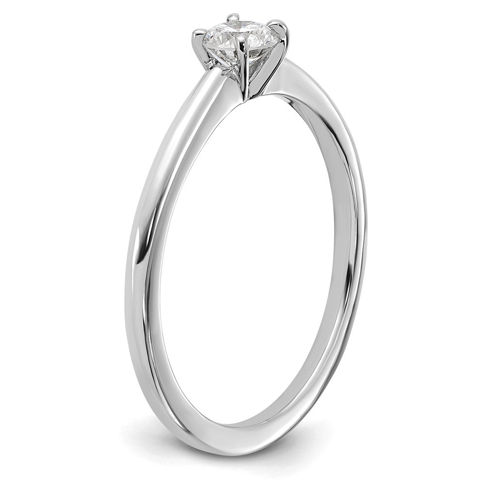 14K White Gold 1/4 carat Lab Grown Diamond VS+ F+ Round Complete Solitaire Engagement Ring