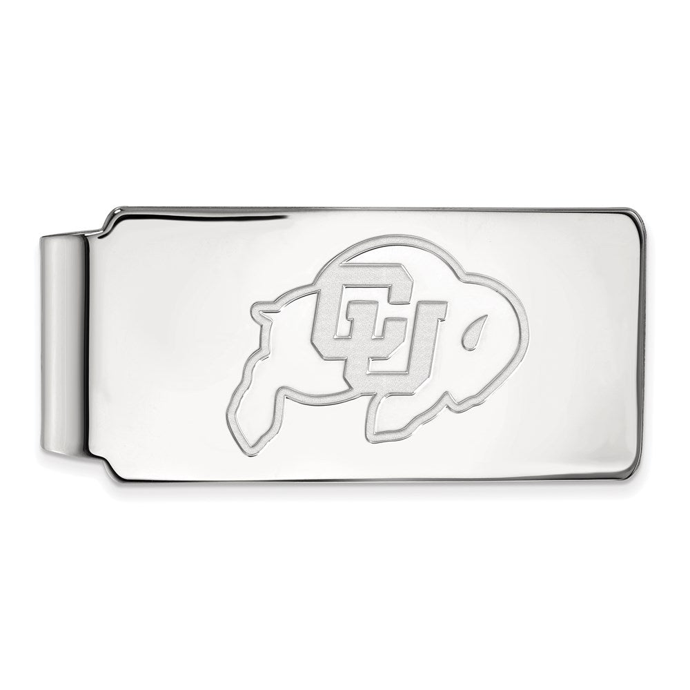 10K White Gold LogoArt University of Colorado Buffalo Money Clip