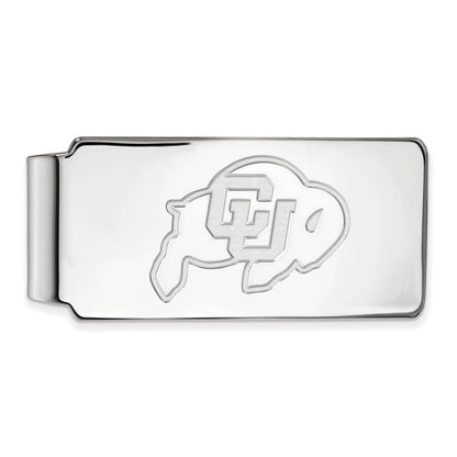 10K White Gold LogoArt University of Colorado Buffalo Money Clip