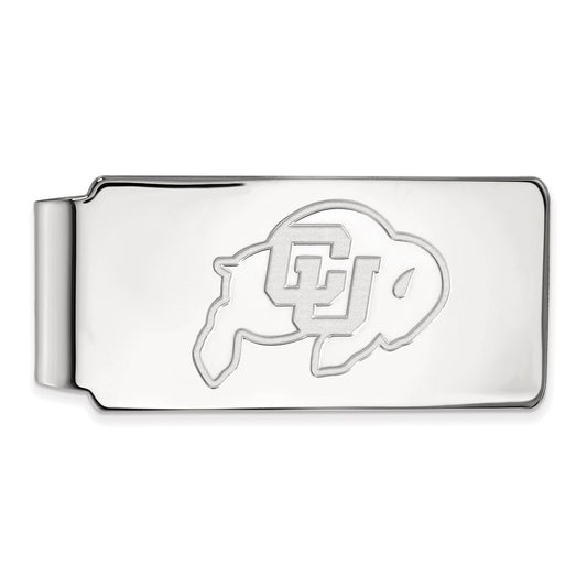 10K White Gold LogoArt University of Colorado Buffalo Money Clip