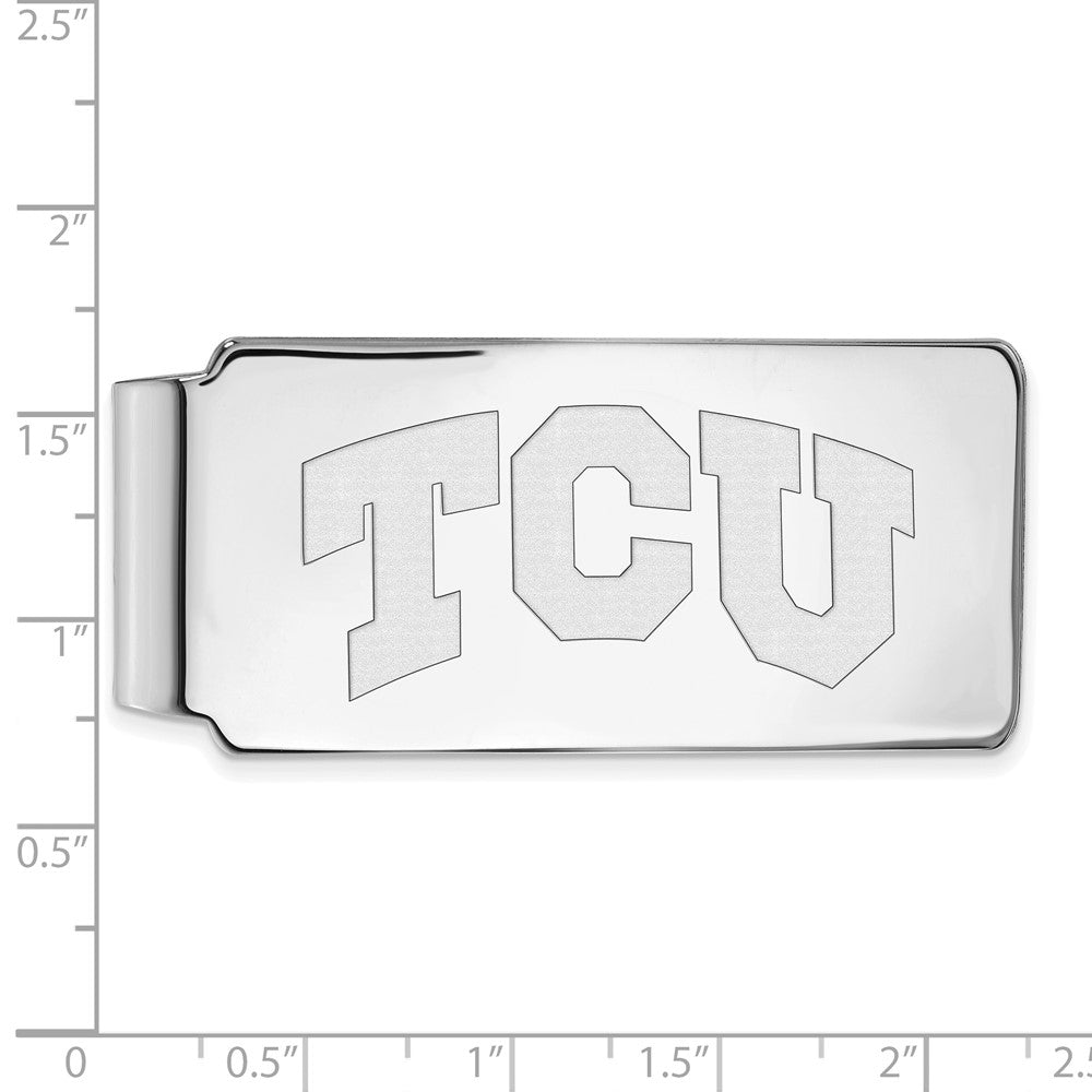 10K White Gold LogoArt Texas Christian University T-C-U Money Clip