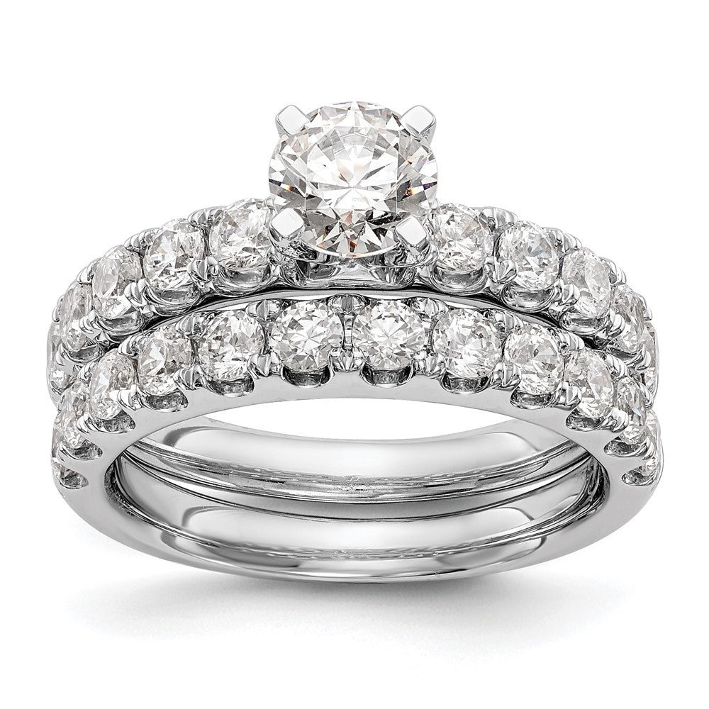 True Origin 14K White Gold 3/4 carat Lab Grown Diamond VS+ F+ Semi-Mount Peg Set Engagement Ring